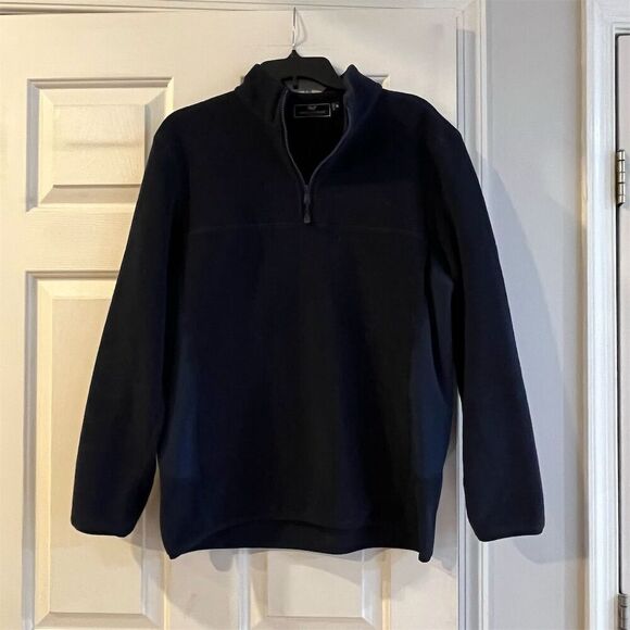 Vineyard Vines Men's Navy Blue Fleece 1/4 Zip Pullover Sweater Size M - Picture 1 of 5